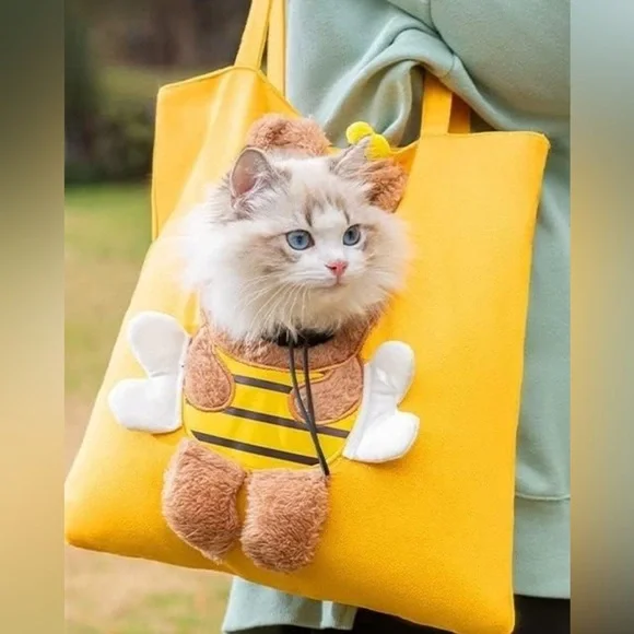 Yellow Pet Canvas Shoulder Carry Bag - Picture 1 of 4